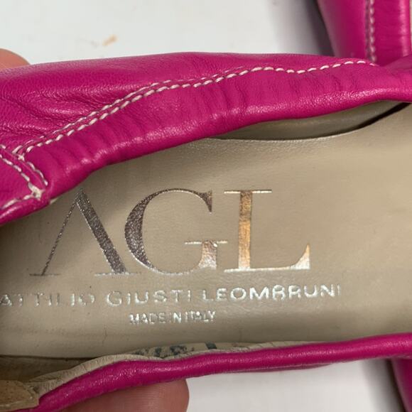 AGL Cap-toe Monika Hot Pink Ballet Flat Shoe S-151 Sz 37 EU / 7 US - Picture 2 of 9